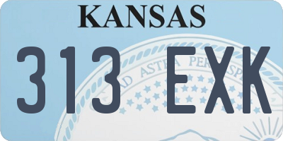 KS license plate 313EXK