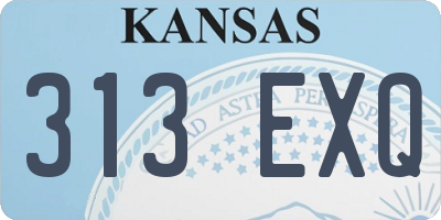 KS license plate 313EXQ