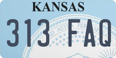KS license plate 313FAQ
