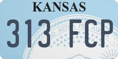 KS license plate 313FCP