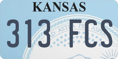 KS license plate 313FCS