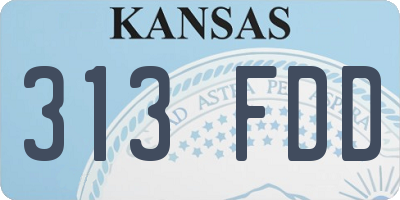 KS license plate 313FDD