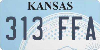 KS license plate 313FFA