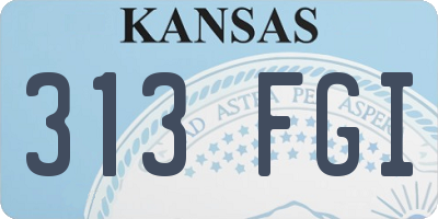 KS license plate 313FGI