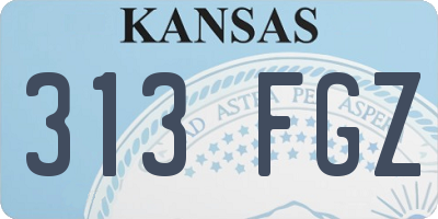 KS license plate 313FGZ