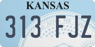 KS license plate 313FJZ