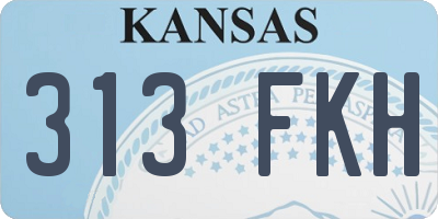 KS license plate 313FKH