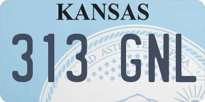 KS license plate 313GNL