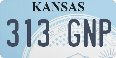 KS license plate 313GNP