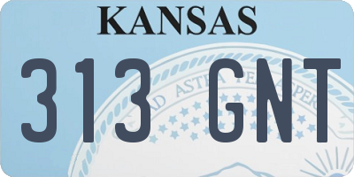 KS license plate 313GNT