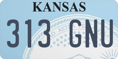 KS license plate 313GNU