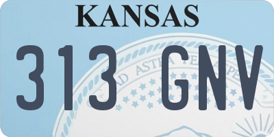 KS license plate 313GNV