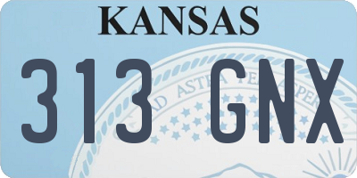 KS license plate 313GNX