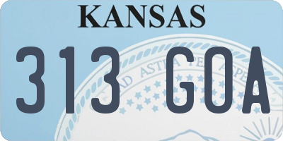 KS license plate 313GOA
