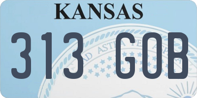 KS license plate 313GOB