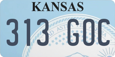 KS license plate 313GOC