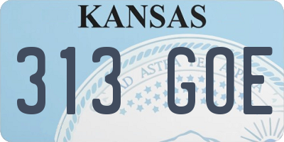 KS license plate 313GOE