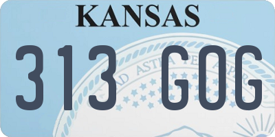 KS license plate 313GOG
