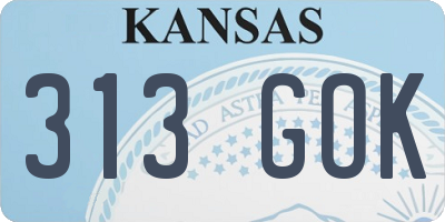 KS license plate 313GOK