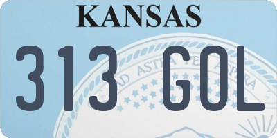 KS license plate 313GOL