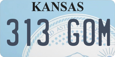 KS license plate 313GOM