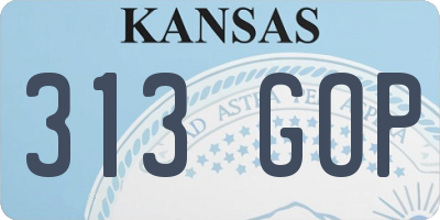 KS license plate 313GOP