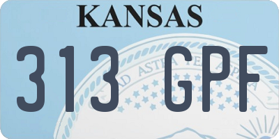 KS license plate 313GPF