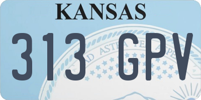 KS license plate 313GPV
