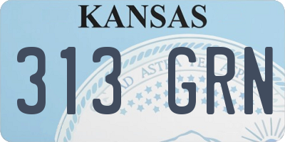 KS license plate 313GRN