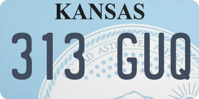 KS license plate 313GUQ