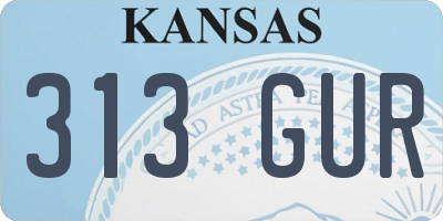 KS license plate 313GUR