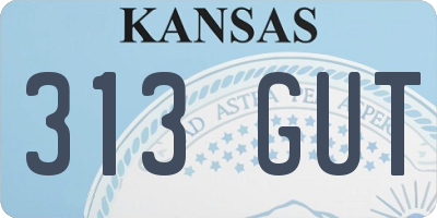KS license plate 313GUT
