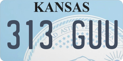 KS license plate 313GUU