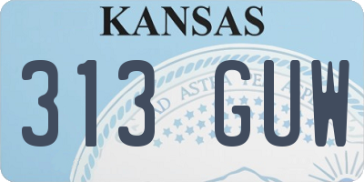 KS license plate 313GUW