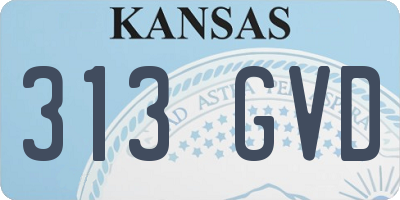 KS license plate 313GVD