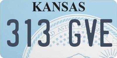 KS license plate 313GVE
