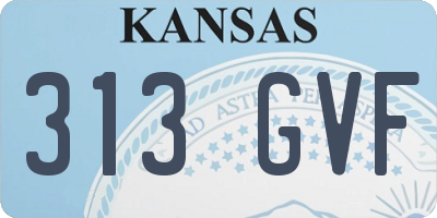 KS license plate 313GVF
