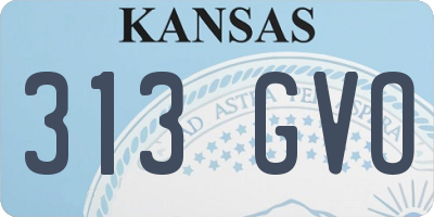 KS license plate 313GVO