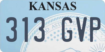 KS license plate 313GVP