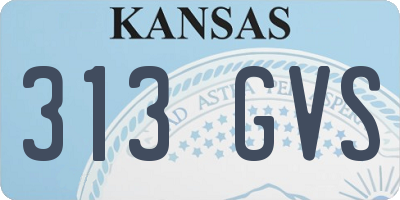 KS license plate 313GVS