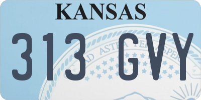 KS license plate 313GVY