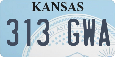 KS license plate 313GWA