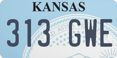 KS license plate 313GWE