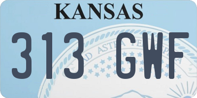 KS license plate 313GWF