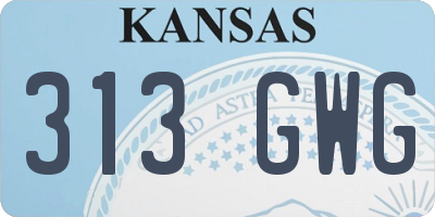 KS license plate 313GWG