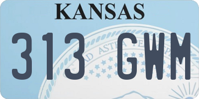 KS license plate 313GWM