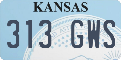 KS license plate 313GWS