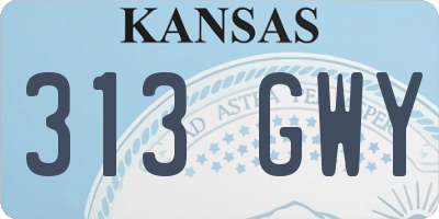 KS license plate 313GWY