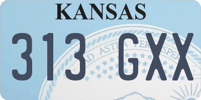 KS license plate 313GXX