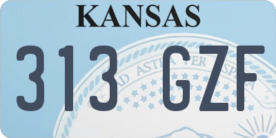 KS license plate 313GZF
